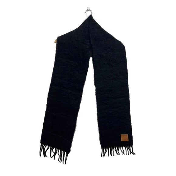 Auth LOEWE - Black Mohair Wool Nylon Scarf - Picture 1 of 5